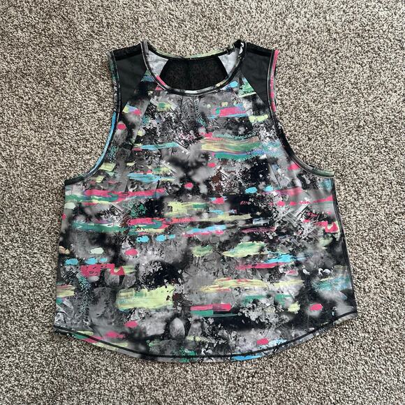 Lululemon Sculpt cropped gray & multicolor pattern tank top - Picture 5 of 10